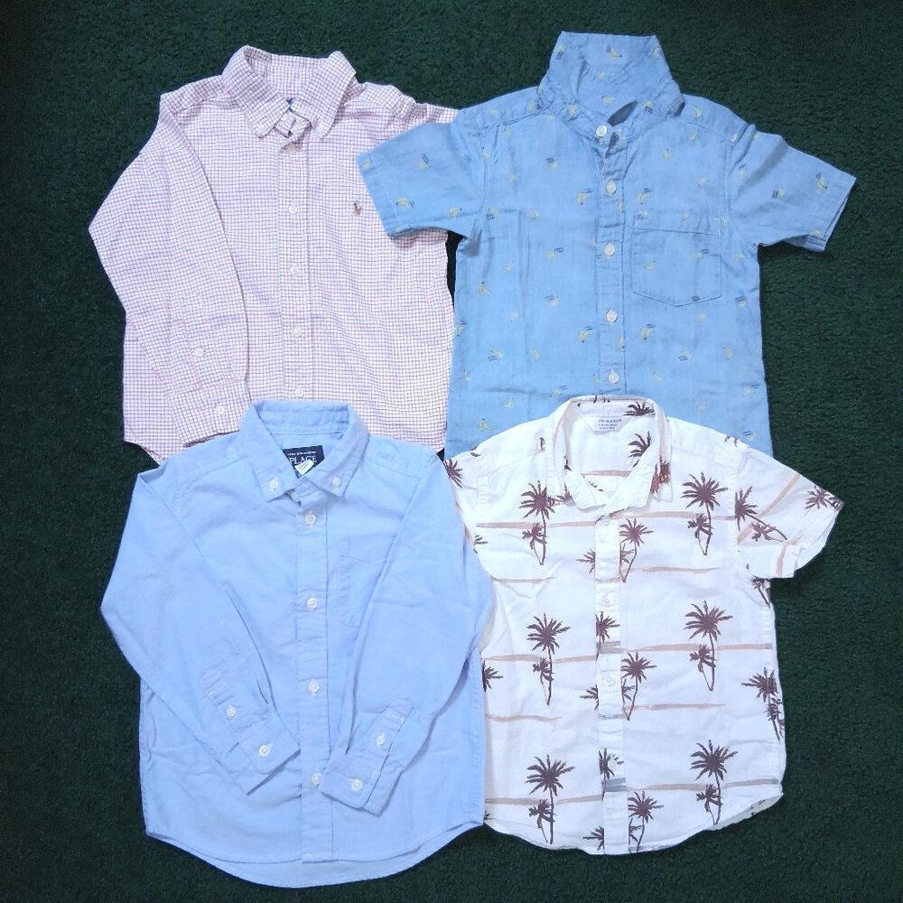Bundle of 4 Boys Button-Down Shirts: Ralph Lauren, Carter’s, & More